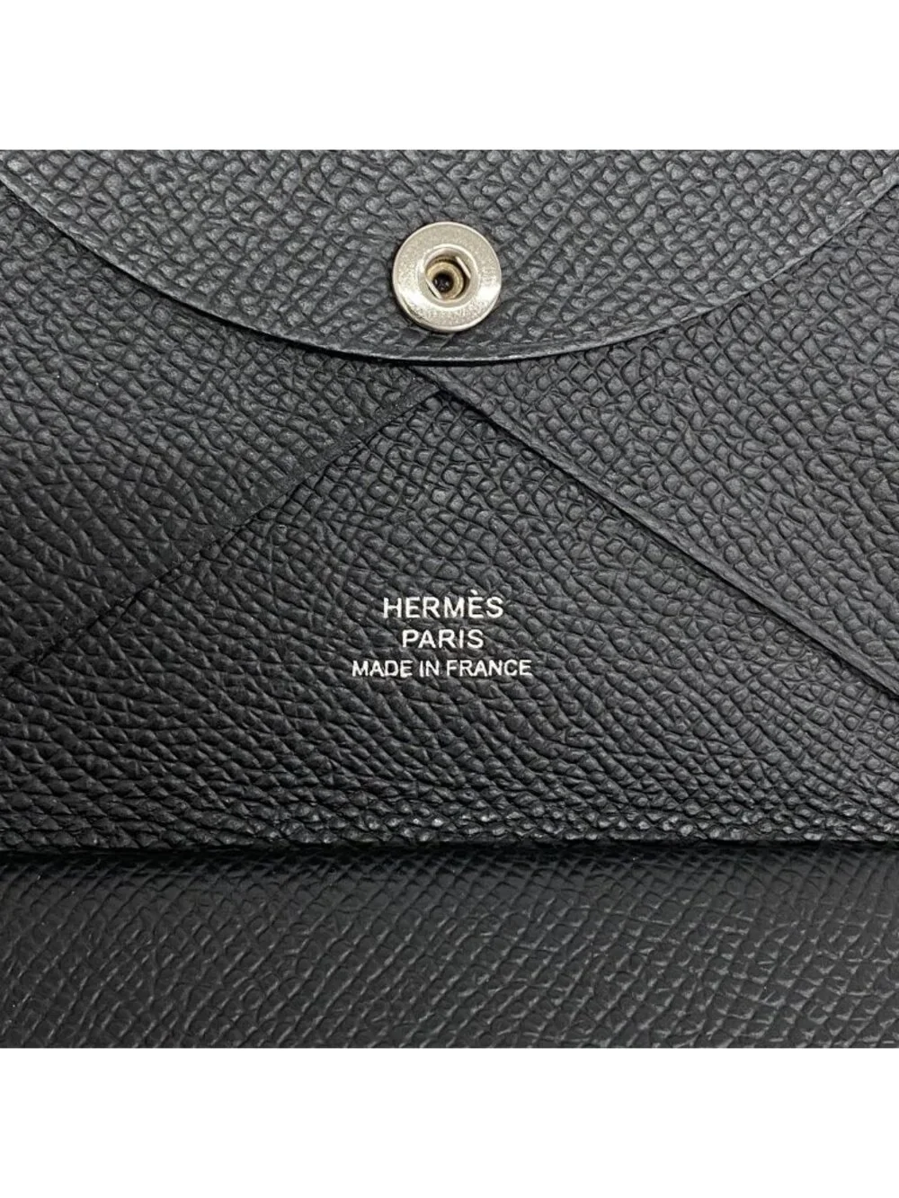 Hermes Coin Purse Calvi Duo Veau Epsom Black Silver
